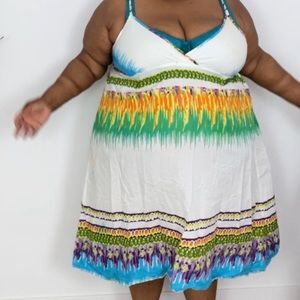 Spaghetti strap Hawaiian style dress